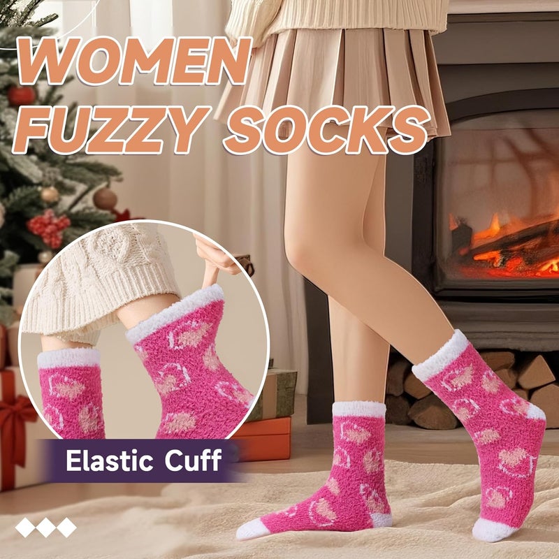 AMENLAN Store Women Fuzzy Slipper Socks Winter Microfiber Soft Cozy Plush Fluffy Socks Warm Comfy Thermal Home Sleeping Socks - Image 4
